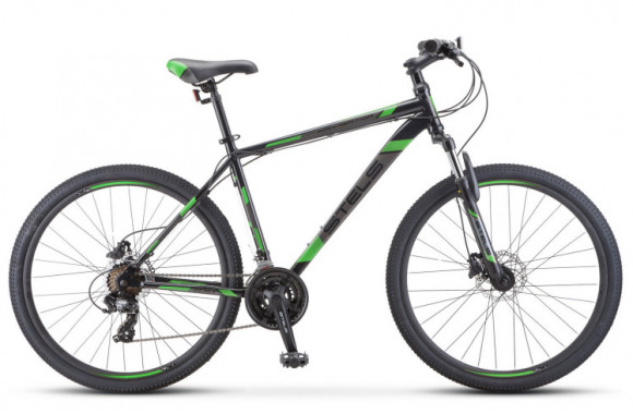 Велосипед Stels Navigator 700 D 27.5 F010 (2020) черный/зелёный 17.5